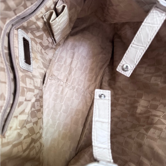 FURLA Crocodile Embossed Beige Tote Bag - Picture 10 of 13